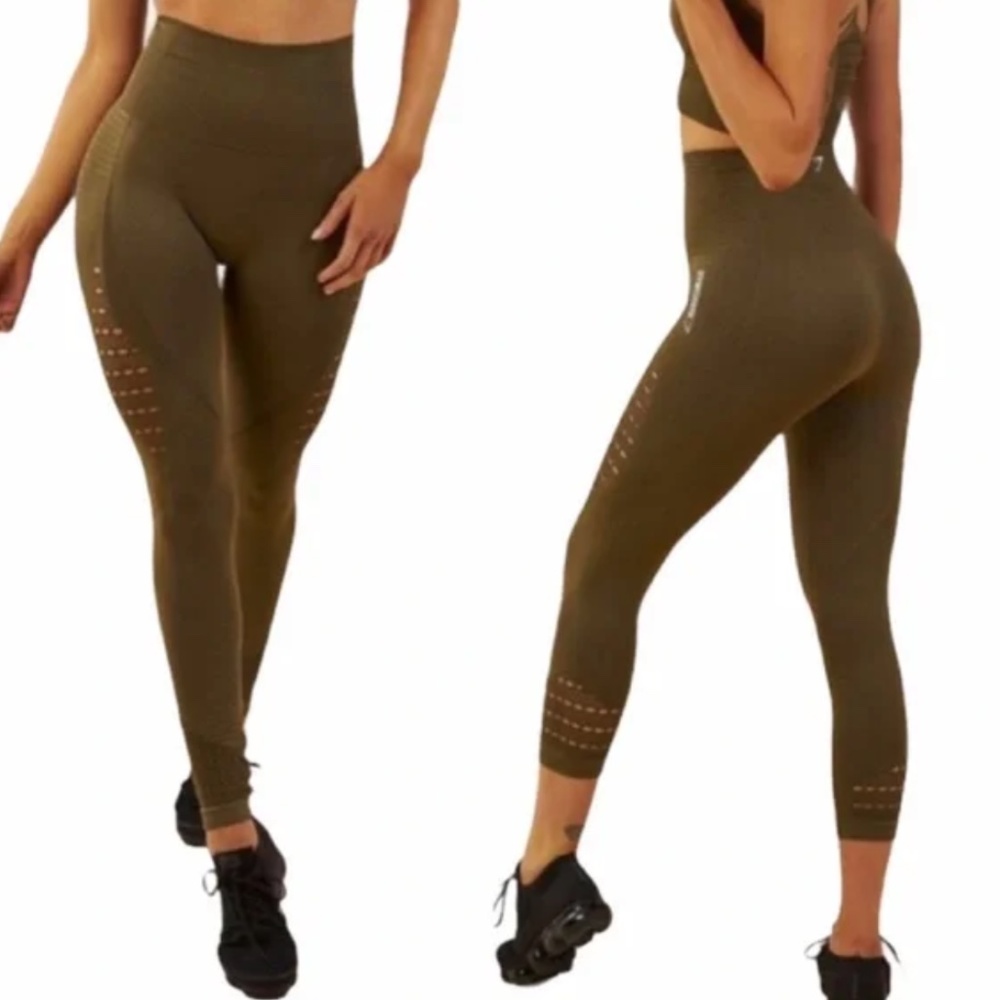 Gymshark Energy Seamless High Rise Leggings - Olive Green